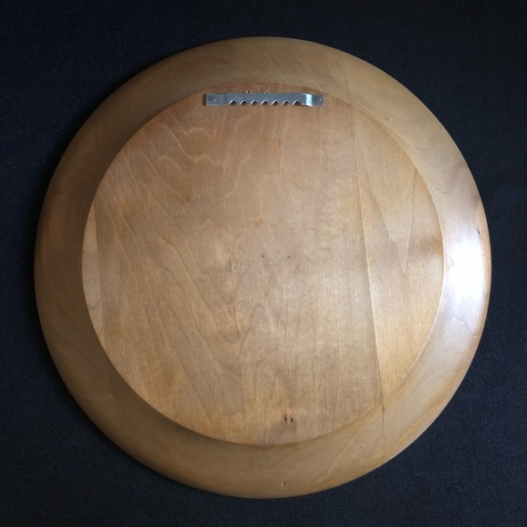 Hand-Painted Primitive Artist Signed Wood Plate Wall Plaque - Snowman Christmas - Picture 4 of 8